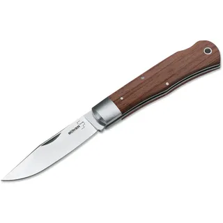 BÖKER PLUS® Lockback Bubinga - EDC Zweihandmesser mit 440C Klinge 9 cm - Lockback-Messer in Messer-Etui -klassisches Taschenmesser mit Holzgriff