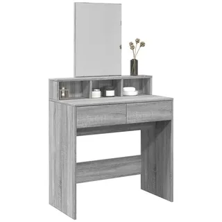vidaXL Schminktisch mit Spiegel Grau Sonoma 80x41x144,5 cm