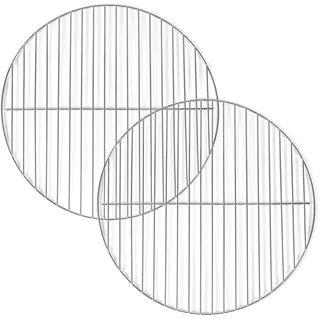 Amazon Basics Runder Grillrost, 2er-Pack, 37,4cm Durchmesser, Verchromter Stahl, Silber