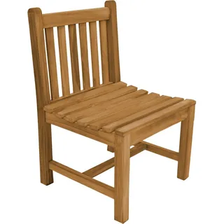Teako Design Gartenstuhl Piceno aus Teakholz ohne Armlehnen – Robustes, ergonomisches Design für Garten & Terrasse - Braun