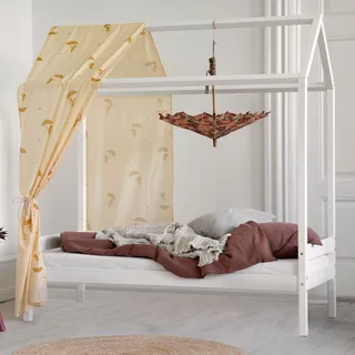 Hoppekids Kinderbett »ECO Dream«, Hausbett mit Dach wahlweise mit Rausfallschutz weiß