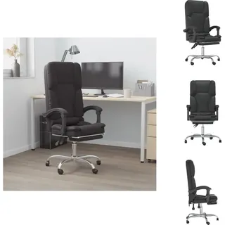 vidaXL Bürostuhl mit Massagefunktion Schwarz Kunstleder -  Bürostühle - Schwarz