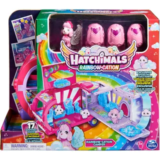 Hatchimals Rainbowcation Camper, Wohnmobil-Spielset mit 6 CollEGGtibles-Figuren und Zubehör, Spielzeug für Mädchen ab 5 Jahren