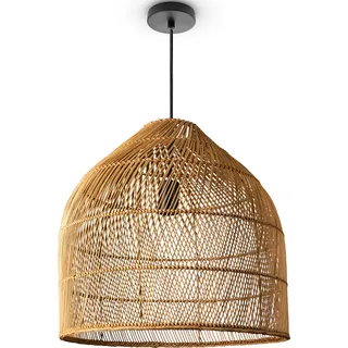 Paco Home Pendelleuchte »LINNU« E27 Korblampe Rattan Pendelleuchte Wohnzimmer Boho Deckenlampe Natur, braun