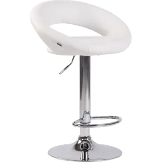 Barhocker Olinda Kunstleder chrom - weiß - Weiß