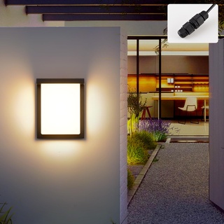 LED Wandleuchte Aussen Innen 24W,Außenleuchte Aussenlampe Wand IP65 wasserdichte,Aluminium Modern Außenwandleuchte 3000K Warmweiß Aussenleuchte,Wandlampe Außen für Terrasse Eingang Garten Balkon Flur