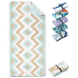 Fit-Flip Strandtuch XXL aus Mikrofaser - leicht und schnelltrocknend - 100% recyceltes Strandhandtuch - kompaktes Handtuch zum Baden - Badetuch (Crocodile 160x90cm)
