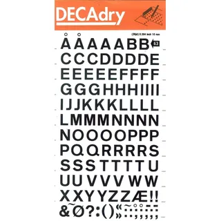 APLI Buchstaben und Zahlen übertragbar, Schwarz, 10 mm