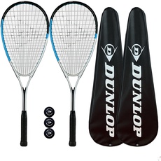 Dunlop Biotec Ti Squashschläger (Verschiedene Optionen) (2 x Squashschläger + 3 Squashbälle)