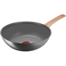 Lagostina Vivissima, Antihaft-Wok 28 cm mit langem Griff, Keramikbeschichtung, schnelles Aufheizen und gleichmäßiges Kochen, geeignet für alle Wärmequellen einschließlich Induktion