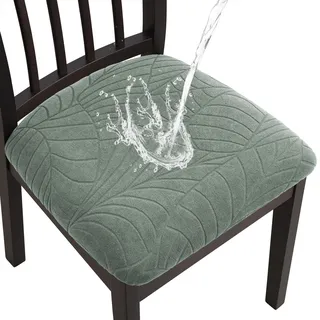 Fuloon Stuhlbezug Sitzfläche 4er Set, Stretch Stuhl Sitzbezüge für Esszimmer, Abnehmbare Waschbar Bezug für Stühle Stuhlhussen für Bankett, Party, Hotel