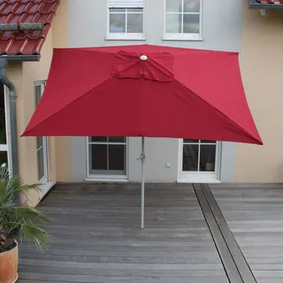 Sonnenschirm N23, Gartenschirm, 2x3m rechteckig neigbar, Polyester/Alu 4,5kg UV-Schutz 50+ bordeaux - Rot