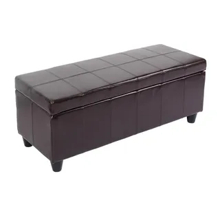 MCW Sitzbank MIT Aufbewahrung Braun , Leder , 112x45x45 cm , Esszimmer, Bänke, Sitzbänke