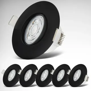 B.K.Licht Einbaustrahler 6er Set IP65 schwarz