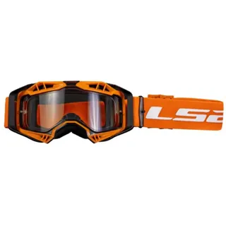 Ls2 Aura Enduro Offroad-brille - Black / High Vision Orange - Clear/CAT0