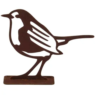 Homescapes Dekovogel Rotkehlchen, Rost-Optik , Metall , Tiere , 3x10x13 cm , Dekoration, Dekofiguren & Skulpturen, Skulpturen