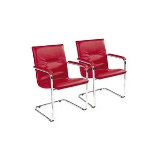 Nowy Styl Besucherstühle Rumba RUMBA CHROM V79N rot Kunstleder, 2 St.