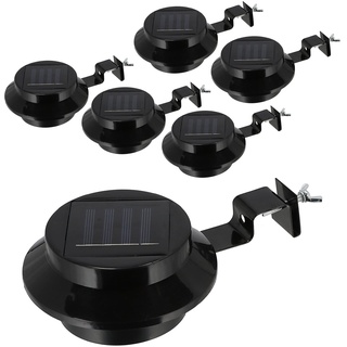 Cepewa Solar Dachrinnenleuchte 6er Set │ 12x6x12cm Kunststoff Eisen Lampe LED Leuchte │ Dachrinnenbeleuchtung Outdoorlight (1 x 6er Set Dachrinnenleuchte)