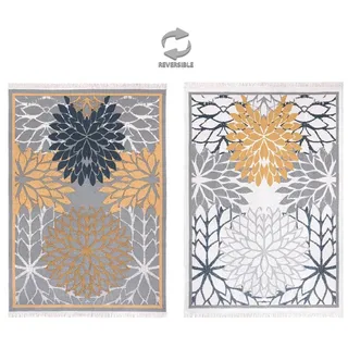 jimri Teppich Läufer - Boho Kelim Teppich, Wohnzimmerteppich, Schlafzimmer, und Küchenteppich, Flur Teppich, 140 x 200 cm Orient-Blau-Gold, - Grau