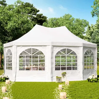 TOOLPORT Pagodenzelt 4 x 5,5 m Weiß