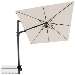 Doppler Ampelschirm , Naturfarben , Metall, Textil , 210x210 cm , 360° drehbar, höhenverstellbar, stabile Strebegelenke, UV-beständig, wetterbeständig , Sonnenschutz, Sonnenschirme