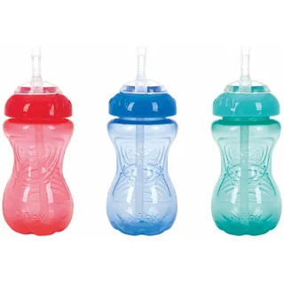 Nûby Schnabelbecher mit flexiblem Strohhalm 300 ml 3 St.