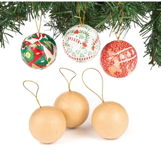 Baker Ross Weihnachtskugeln zum Basteln (6er-Pack), perfekt für Kinder zum Entwerfen und Dekorieren, ideal für Schule, Handwerksgruppen, Basteln zu Hause und Kunst- und Handwerksprojekte