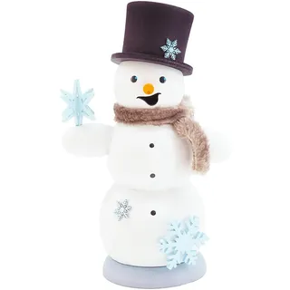Kuhnert Rauchmann/Räucherfigur aus Holz - Schneemann mit Schneesternen - Größe: ca. 13 cm - Made in Germany