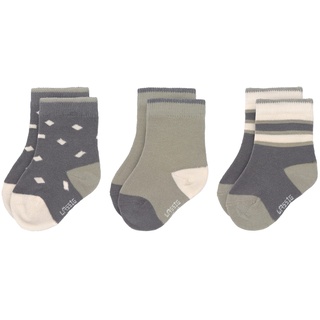 LÄSSIG Unisex Kinder- und Babysocken 3er Set/ Anthracite/Olive Größe 19-22