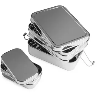Lunchbox 3in1 - Three-in-one Brotdose aus Edelstahl - 100% BPA frei, fest verschliessbar