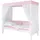 Himmelbett Lino 90 x 200 cm Kiefer massiv weiß rosa