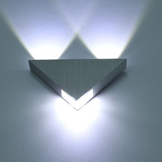 Esoes Wandleuchte Dreieck 3W LED Modern Wandlampe aus Aluminium für Wohnzimemr, Schlafzimmer, Treppenhaus, Balkon, Bars (Weiß)