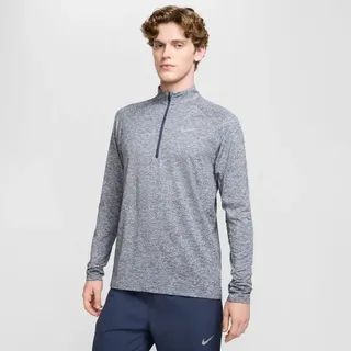 Nike Herren Dri-Fit Stride Half Zip Midlayer, Thunder Blue/Heather/Reflective Silver, M