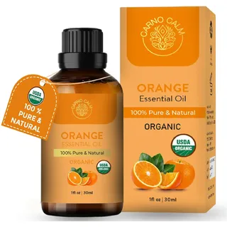 Carno Calm Ätherisches Bio Süßorangenöl 30ml | 100% Reines Natürliches Ätherisches Öl Orange für Diffusor, Raumduft, Seifen- & Kerzenherstellung | 1 fl oz