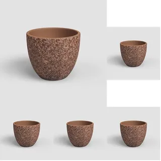 Artevasi Héstia Topf, Blumentopf, Dekorativer Topf, Komplexe Textur, Handgemachte Keramik, Farbe Terracotta, 17cm (Packung mit 5)