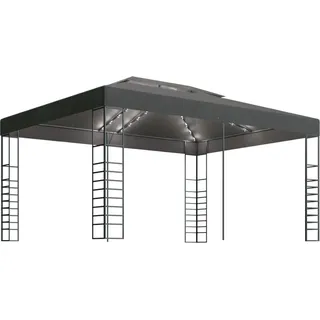 vidaXL Pavillon mit LED-Lichterkette 3x4 m Anthrazit - Grau
