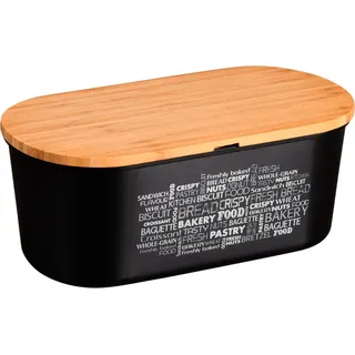 Brotkasten KESPER "Brotbox", schwarz, B:34cm H:18cm, Lebensmittelaufbewahrungsbehälter, Brotkasten, Deckel als Schneidebrett verwendbar
