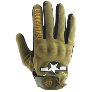 Helstons Thunderbolt Perforierte Lederhandschuhe - Khakhi / Black - 12