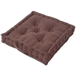 Homescapes Sitzkissen braun 50/50/10 cm – Bodenkissen unifarben , Braun , Textil , Füllung: Polyester , Quadratisch , 50x10x50 cm , Oeko-Tex® Standard 100 , Heimtextilien, Wohntextilien, Kissen