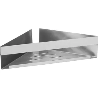 WENKO Badregal »Turbo-Loc® Genova« Befestigen ohne Bohren in der Ecke, silberfarben