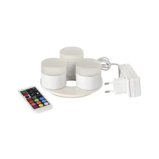 DUNI LED Mini Lamp, inkl. Fernbedienung und Ladestation, 3er Set, Wiederaufladbare LED Mini Lamp für den täglichen Einsatz, 1 Karton = 1 Stück