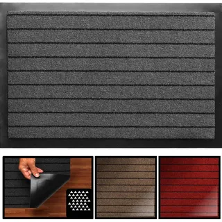 LUCA HOME Fußmatte für Hauseingang, rutschfest, wasserdicht, waschbar, antibakteriell, Flur, Küche, Schlafzimmer, Innen- und Außenbereich (Grau, 40 x 60 cm)