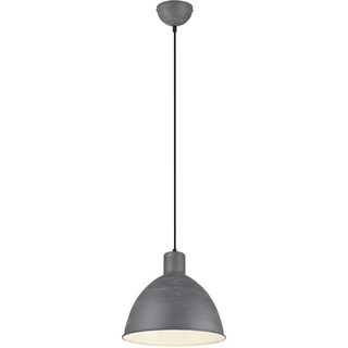 meineWunschleuchte Pendelleuchte im Industrie Look mit Metall Lampenschirm Ø 30cm in Beton/Grau und innen Weiß