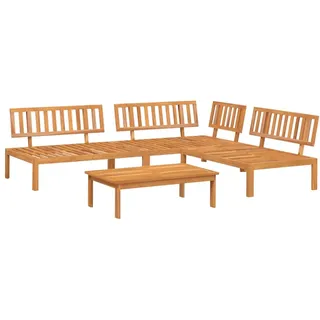vidaXL 4-tlg. Garten-Sofagarnitur aus Paletten Massivholz Akazie - Braun