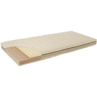 Träumeland T080274 Kind- & Jugendmatratze Naturstern 120 x 200 cm - Naturmatratze mit Bezug aus kbA-Baumwolle und hervorragendem Liegekomfort dank Naturlatex in innovativem Sandwichaufbau, mehrfarbig