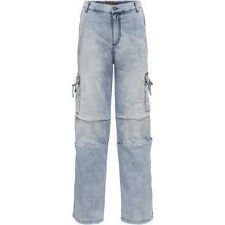 Relax-fit-Jeans CIPO & BAXX "Cipo & Baxx Jeans WD544", Damen, Gr. W32/L34, Länge 34, blau (iceblau), Obermaterial: 97% Baumwolle CO. 3% Elasthan EL., meliert, relaxed fit, Jeans Relax-fit-Jeans, Baggy leichte Sommerjeans
