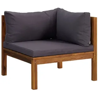 VidaXL 316286, Akazienholz, Stoff, Polyester, Erwachsene & Kinder, 690 mm, 690 mm, 625 mm - Grau