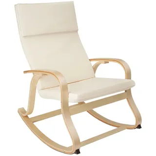 tectake Schaukelstuhl Roca,65 x 94 x 100 cm,beige , Beige , Holz , 65x100x94 cm , Wohnzimmer, Sessel, Schaukelstühle
