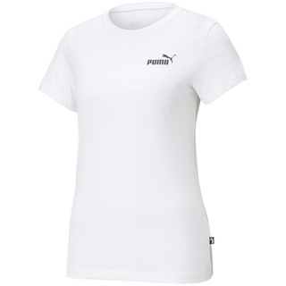 Puma Damen Kleines Logo T Shirt Rundhals Top Kurzarm Weiß L