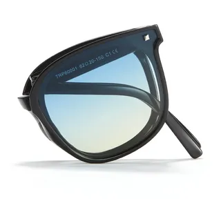 Cyxus Sonnenbrille Herren Damen Faltbare Leichtes TR90 Polarisiert Sonnenbrille UV 400 für Fahren Angeln Reisen (1801 Blau)